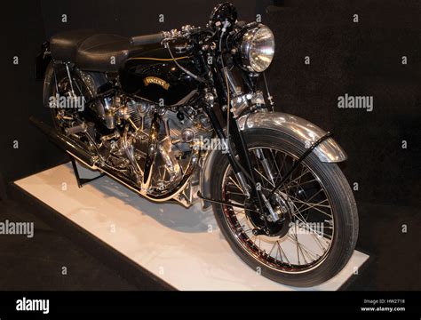 A Classic Vincent Series C Black Shadow Motorbike At The London