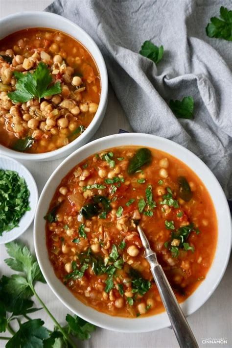 First, this moroccan chickpea soup is a total flavour bomb. Moroccan Chickpea Soup (Vegan, Gluten-free) | Not Enough ...