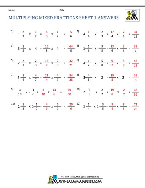 Math Aids Com Fractions Worksheet Answers Multiplying Mixed Numbers