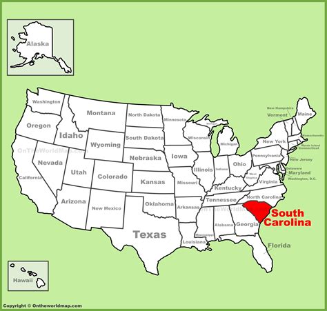 South Carolina Location On The Us Map