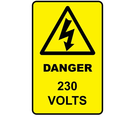 Large Danger 230 Volts Voltage Labels Label Bar