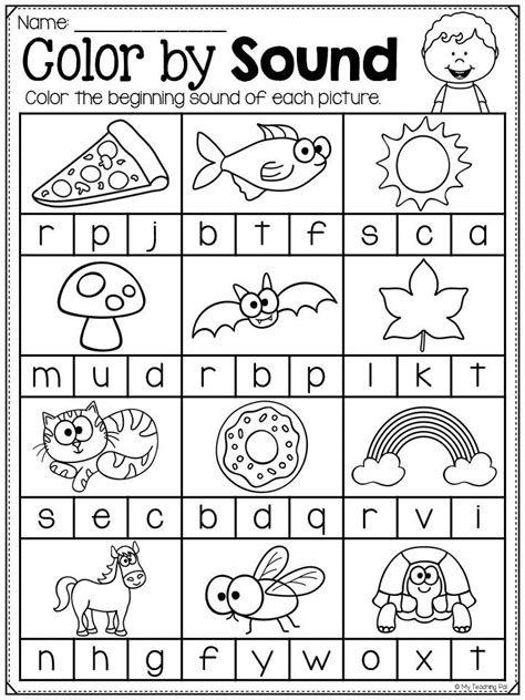 Recognizing Beginning Sounds Worksheet Kindergarten