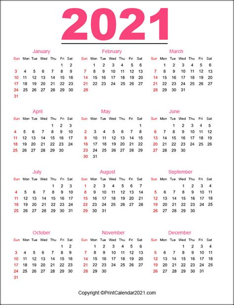 2021 calendar styles and templates 2021 calendars in eight styles that can be used to organize most any schedule. Printable 2021 Calendar by Month