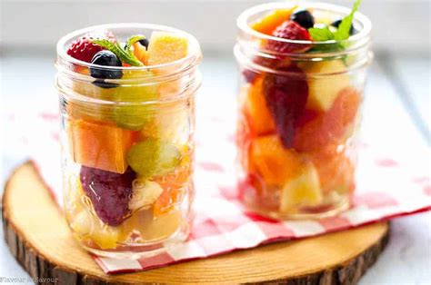 Mason Jar Boozy Tropical Fruit Salad Flavour And Savour