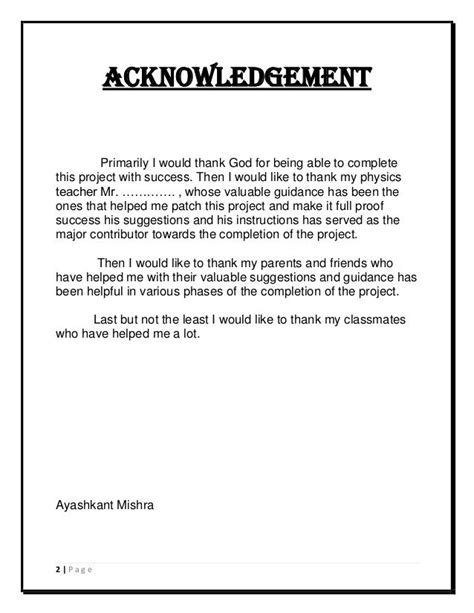 Example Acknowledgement For Thesis Victoria Mathis