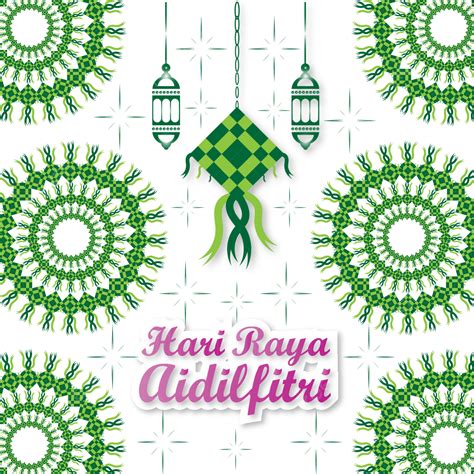 Selamat Hari Raya Aidilfitri Islamic Decoration With Mandala Hari Raya