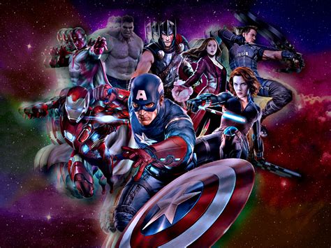 Vision Marvel Comics Avengers Black Widow Captain America Thor