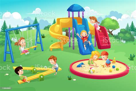Park And Playground Cartoon Stock Illustration Download Image Now
