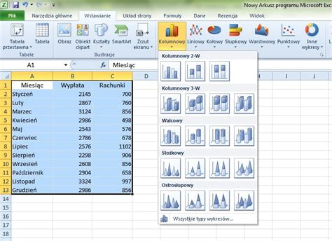 Jak w Excelu zrobić wykres