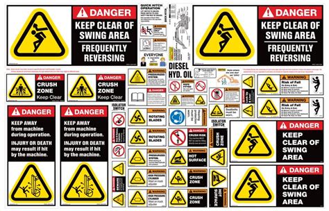 Large Excavator Safety Sheet 30t Plus Safety Stickers Safety Decals
