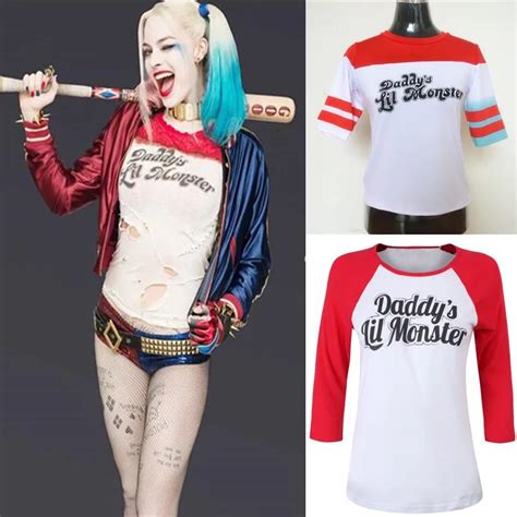 Suicide Squad Harley Quinn Costume Daddy S Lil Monster T Shirt Halloween Cosplay Carnival Purim