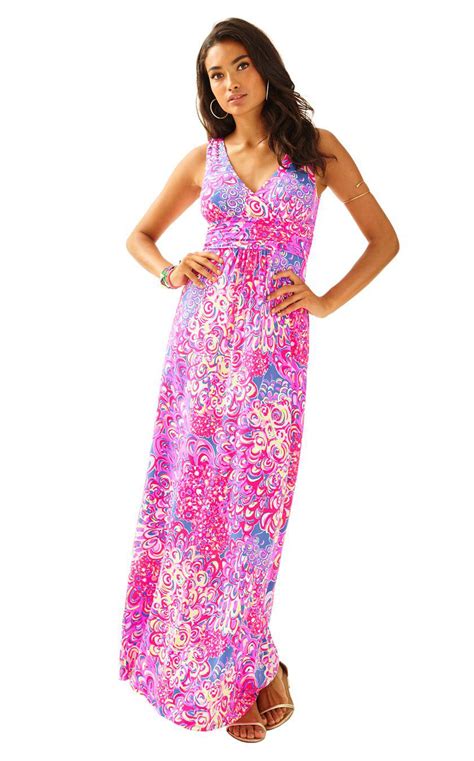 Lilly Pulitzer Synthetic Sloane V Neck Maxi Dress In Pink Lyst