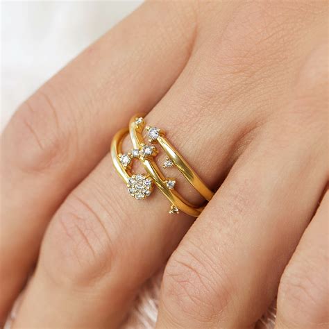 Scatter Ring With 025 Carat Tw Of Diamonds In 10kt Yellow Gold