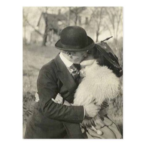 kissing with fur postcard zazzle