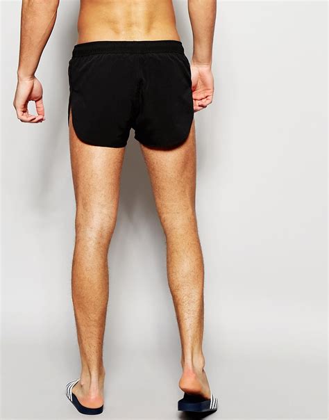 Asos Swim Shorts In Black With Extreme Side Split Super Short Length In Black For Men Lyst