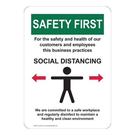 Vertical For The Safety And Health Of Our Customers Sign Osha