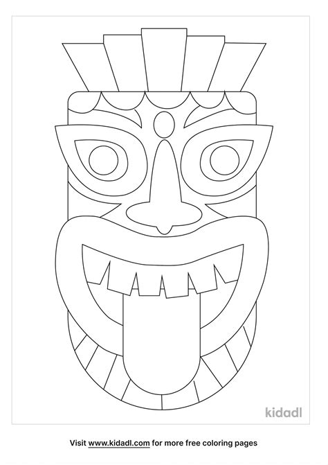 Tiki Mask Template Printable Sketch Coloring Page