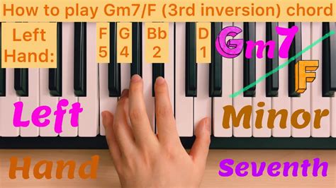 Piano Lesson 195 How To Play Gm7f 3rd Inversion Chord With The Left