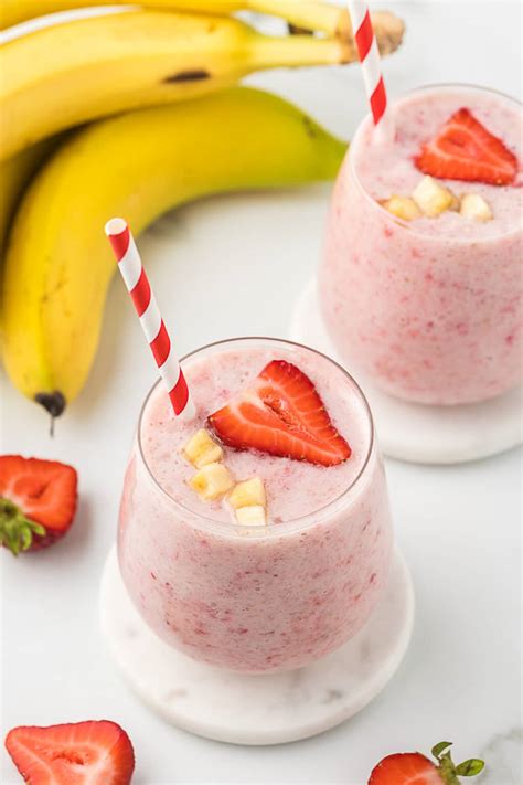 Strawberry Banana Smoothies Without Yogurt Cooking Up Memories