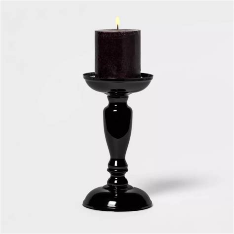 Cylindrical Pillar Halloween Candle Holder Black Hyde And Eek Boutique