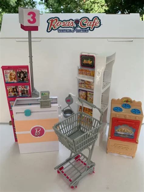Barbie Doll Mattel Supermarket Play Set Grocery Store Shopping Cart