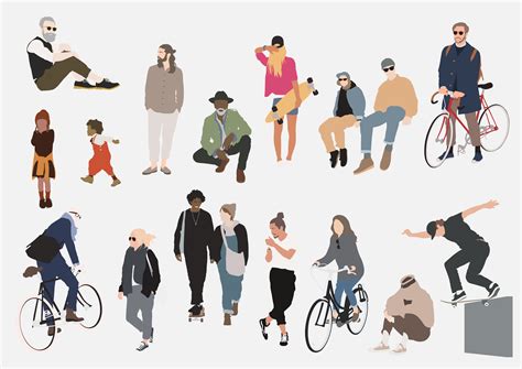 15 Flat Vector People Illustrations 5 Digital file png | Etsy in 2021 | People illustration ...