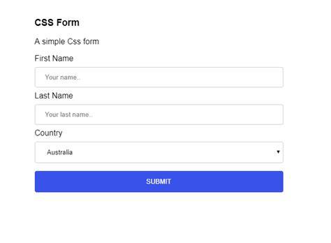 Simple Css Form Layout
