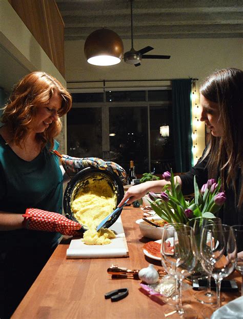 A wooden spoon with a decorative handle or a colorful wine. How to Host Your Very Own Polenta Dinner Party