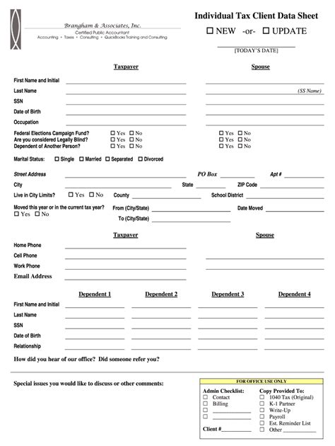 Tax Client Information Sheet Fill Out And Sign Online Dochub