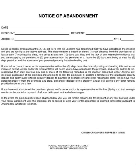Letter Of Abandonment Of Property Sample Pdf Template