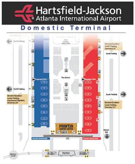 Hartsfield Jackson Atlanta International Airport Terminal Map Atlanta