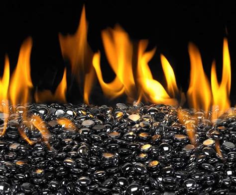 Decorative Fire Pit Glass In Black Pearl Color Gem Fine S Gas