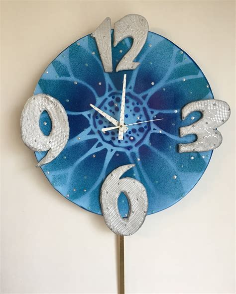 Modern Wall Clock With Pendulum Ceramic Clock Unique Clock Abstract