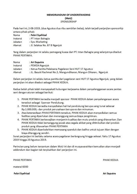 Letak Materai Pada Surat Perjanjian Sewa Rumah Letter 7saudara Com