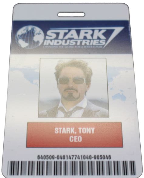 Stark Industries Tony Stark Ironman Prop Id Badge Etsy