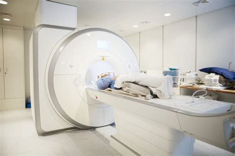 Female Patient Going Through Mri Scan In Hospital Stock Image Image