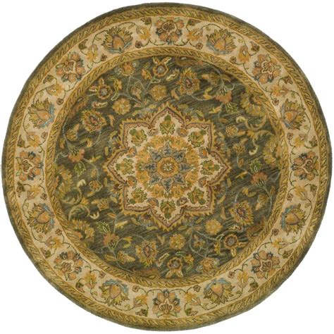 Large round natural jute rug. Safavieh Heritage Green/Taupe 3 ft. 6 in. x 3 ft. 6 in ...