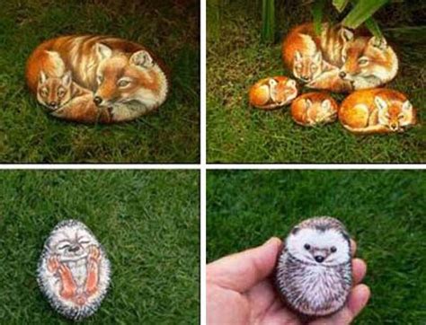 Painted Rocks For Artistic Yard And Garden Designs 40 Cute