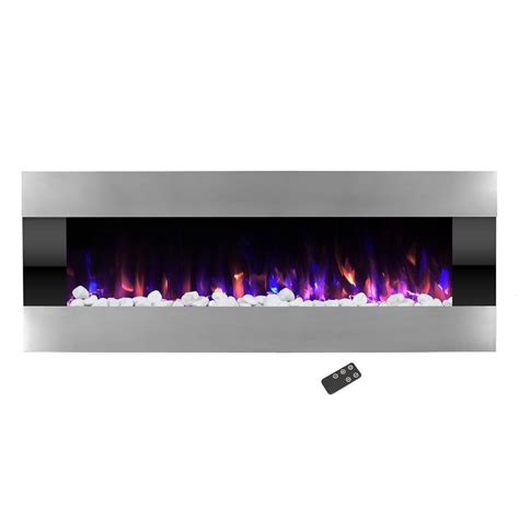 Soot, smoke, and the sound of crackling wood—the most realistic electric fireplaces. Northwest 54 in. Stainless Steel Electric Fireplace with ...