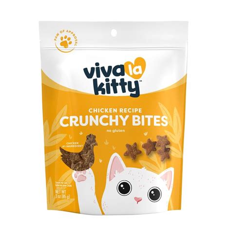 Viva La Kitty® Crunchy Bites Cat Treat High Protein Kitty Chicken Recipe Crunchy Bites Cat