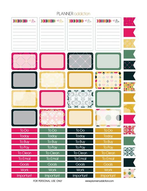 Printable Planner Stickers Free Printable World Holiday