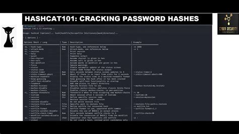 Hashcat 101 Cracking Password Hashes Youtube