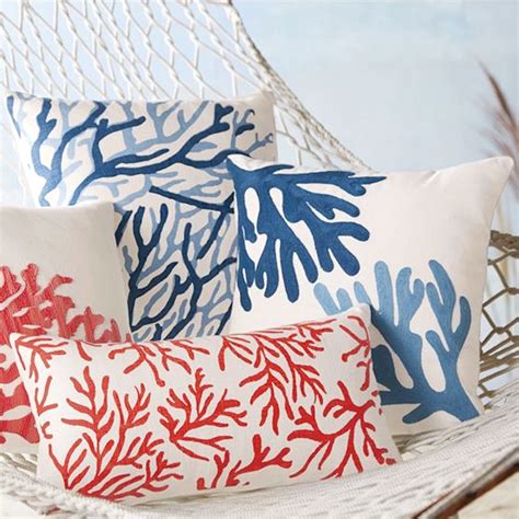 Coral Coastal Decorative Accent Pillows