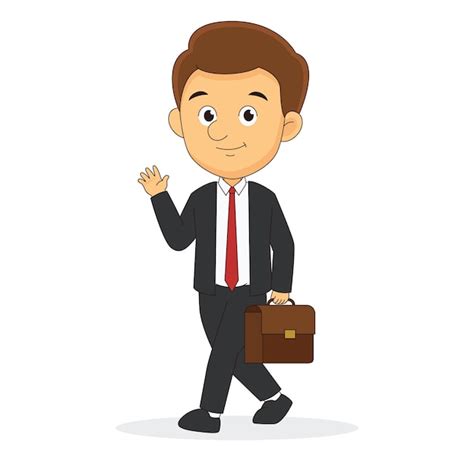 Premium Vector A Businessman Walking Confidently At Office