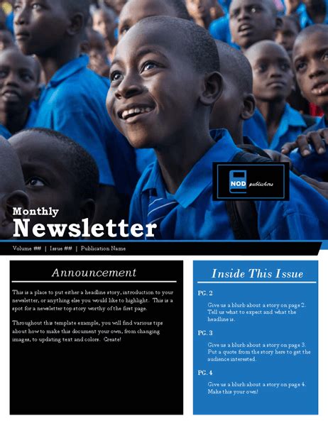 Nonprofit newsletter