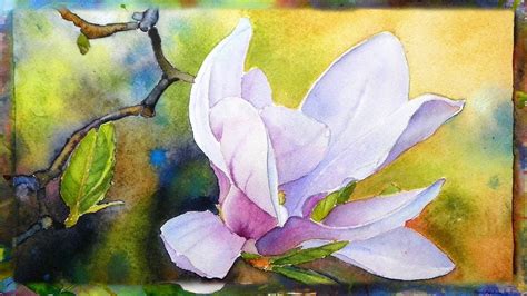 How To Paint The Magnolia Flower Watercolor Painting Part 2 Youtube