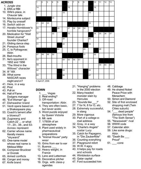 Free Printable Crossword Puzzles Easy