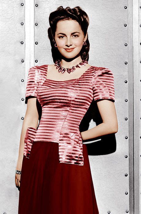 Olivia DeHavilland S Publicity Color Photo Print Ad Movie Star Vintage Fashion Style Red White