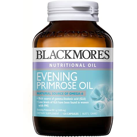 Evening primrose oil (epo) 1g(1000mg) providing: Blackmores Evening Primrose Oil 125 capsules | Woolworths