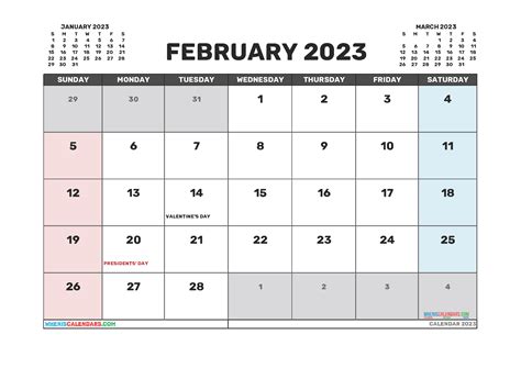 Free Printable February 2023 Calendar 12 Templates